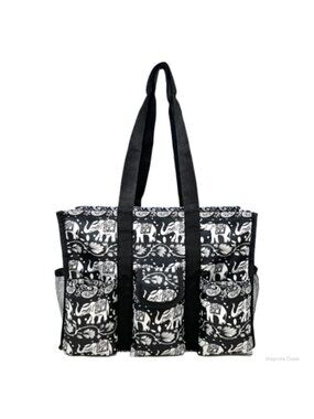 Large Multipurpose Utility Tote Bag Zipper Top Organizer Polyester